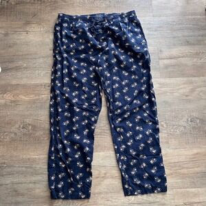 Polo Ralph Lauren Men's Pajama Pants Large Navy Skiing Bear 100% Cotton Classic